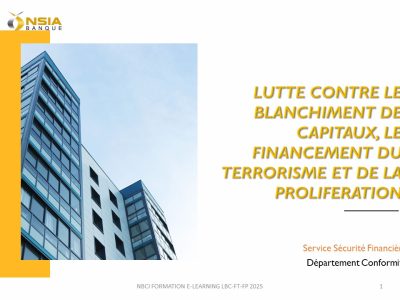 LUTTE CONTRE LE BLANCHIMENT DE CAPITAUX, LE FINANCEMENT DU TERRORISME ET DE LA PROLIFERATION